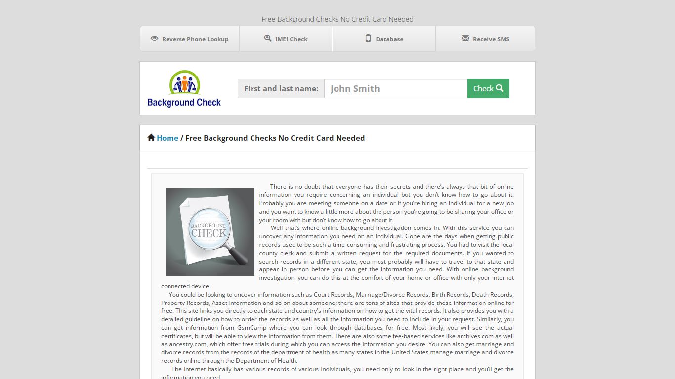 Free Background Checks No Credit Card Needed