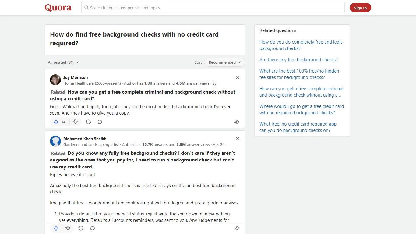 How do find free background checks with no credit card required?